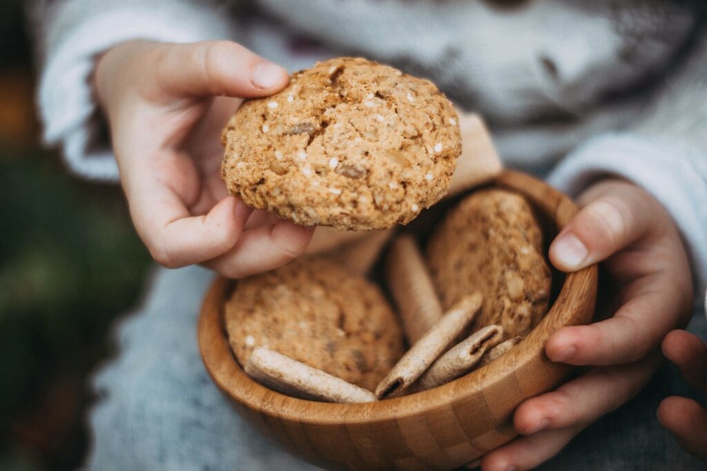 Cookies : idée de recette de colo vegan - Image Libre de droits